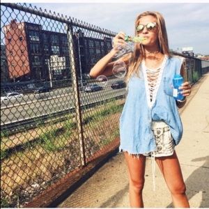 Denim lace shirt